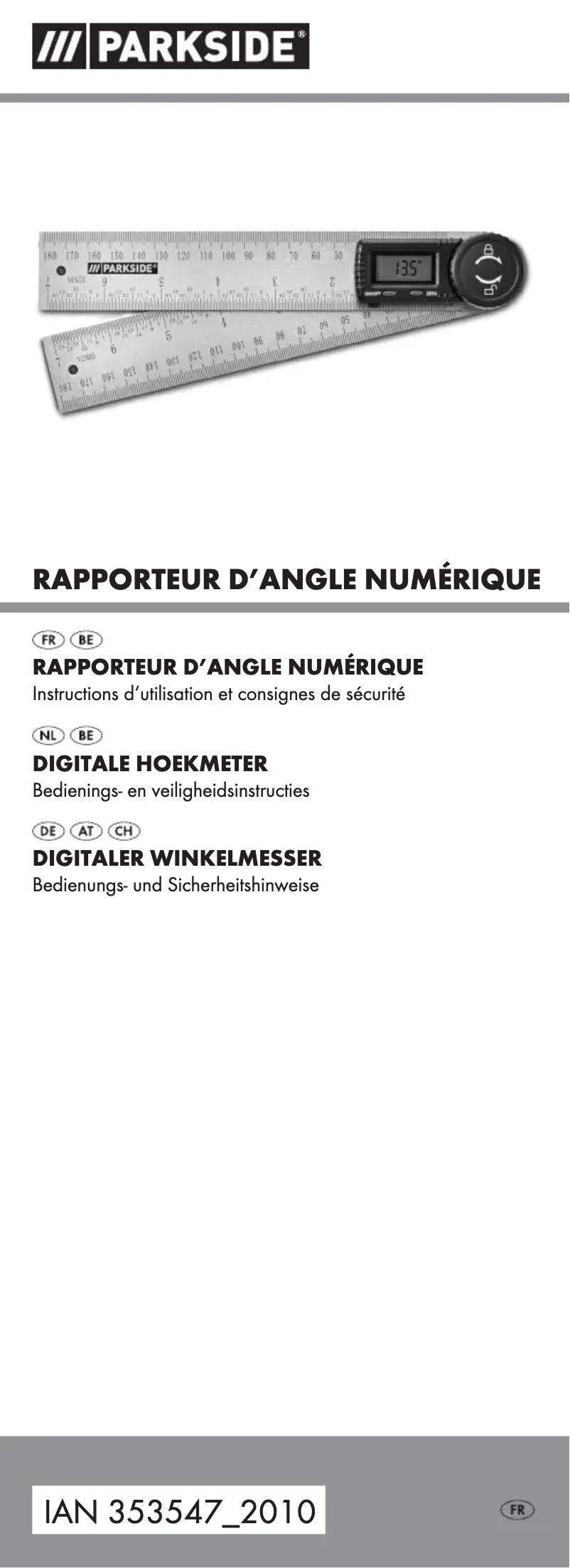 Page 1 de la notice Manuel utilisateur Parkside HG00962B