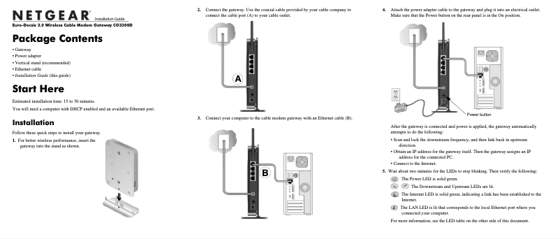 Page n°1 - Manuel utilisateur Netgear CG3300D
