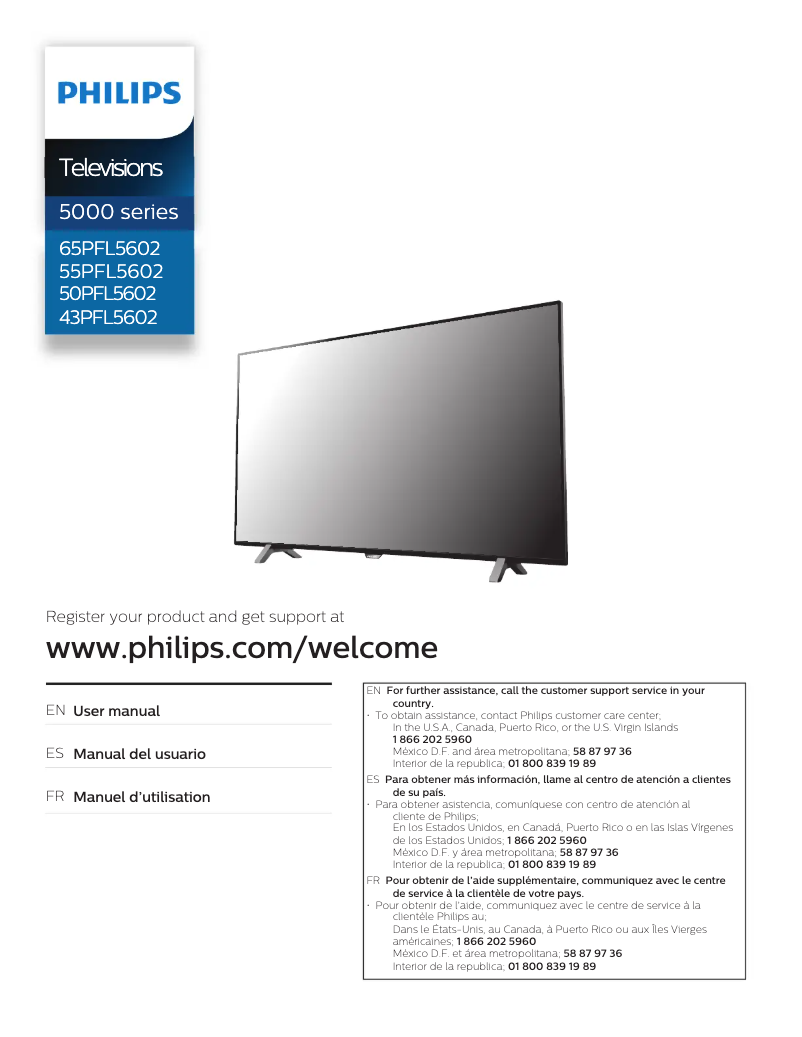 Page 1 de la notice Manuel utilisateur Philips 55PFL5602