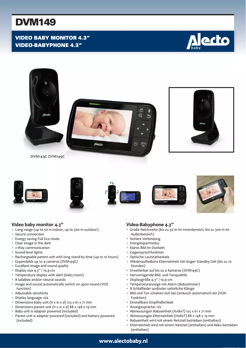 Page n°1 - Manuel utilisateur Alecto DVM149C