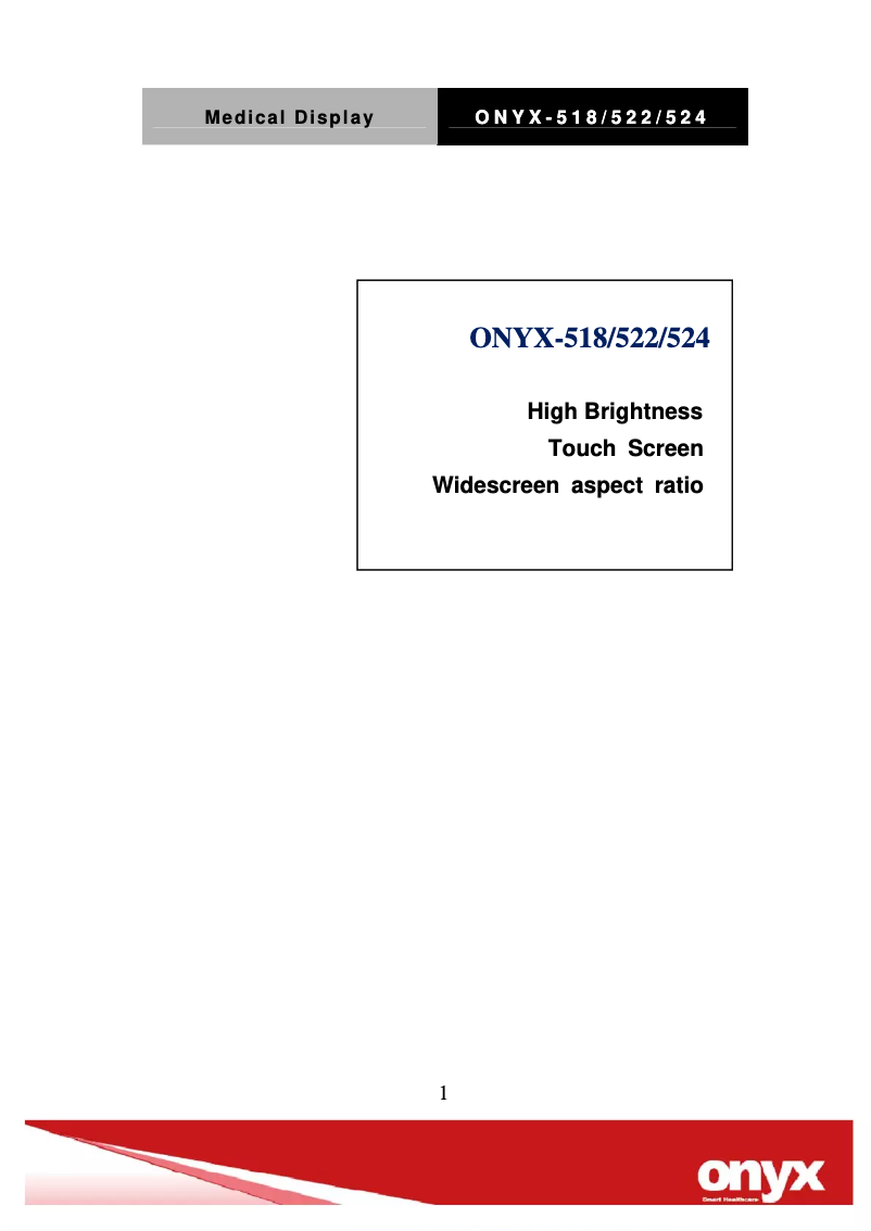 Page 1 de la notice Manuel utilisateur Onyx 524