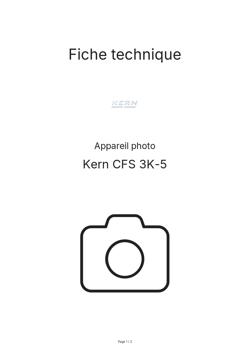 Image de la première page du manuel de l'appareil CFS 3K-5