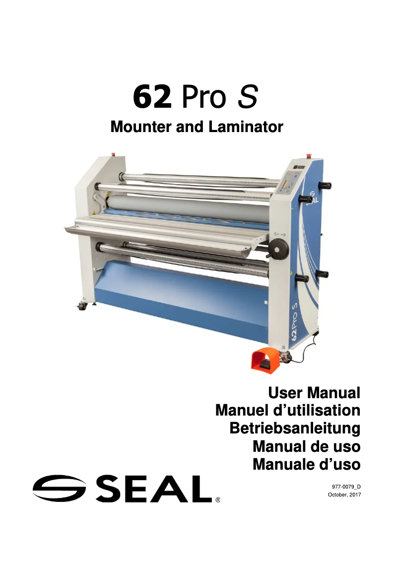 Page n°1 - Manuel utilisateur SEAL 62 Pro S