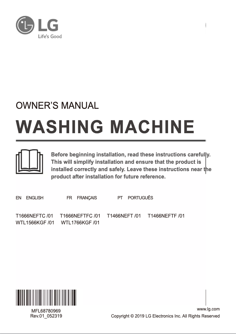 Página 1 del manual Manual de usuario LG T1466NEFT