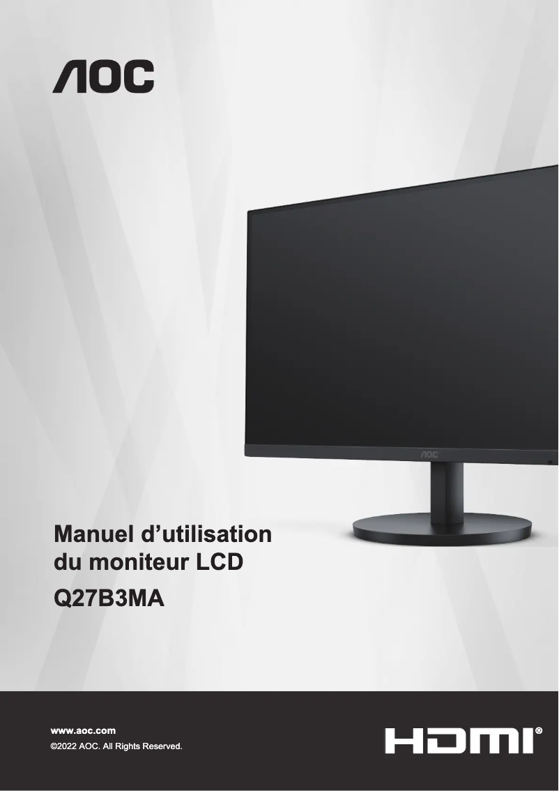 Image de la première page du manuel de l'appareil Q27B3MA