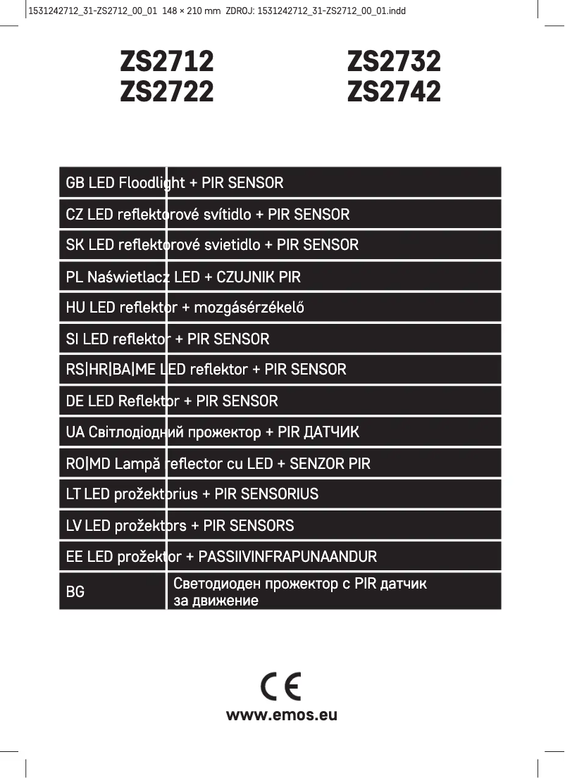 Page 1 de la notice Manuel utilisateur Emos ZS2712