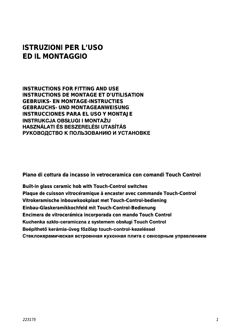 Page 1 de la notice Manuel utilisateur Smeg SE2644TC