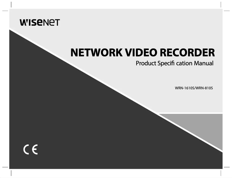 Page n°1 - Manuel utilisateur Wisenet WRN-1610S