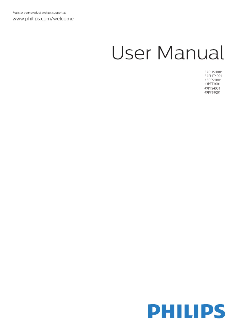 Image de la première page du manuel de l'appareil 4000 series 43PFT4001