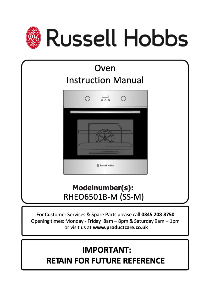 Page n°1 - Manuel utilisateur Russell Hobbs RHEO6501SS-M