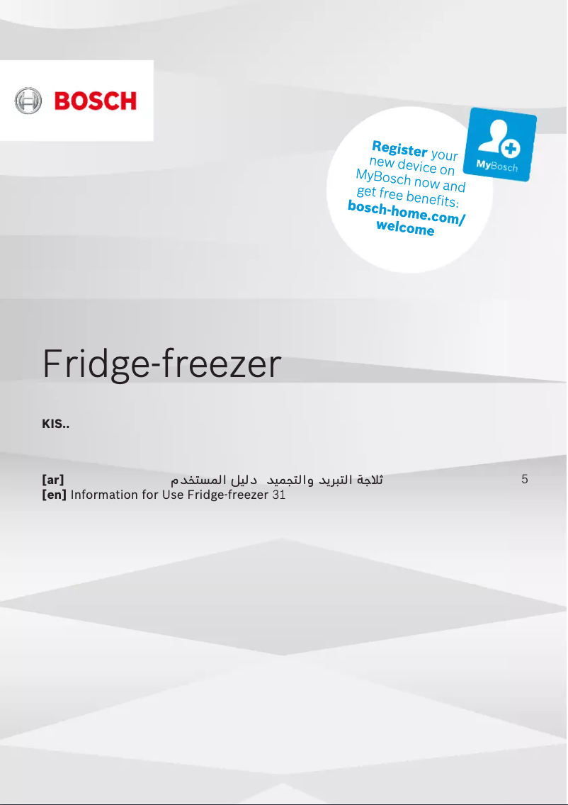 Page 1 de la notice Manuel utilisateur Bosch KIS87AF30U