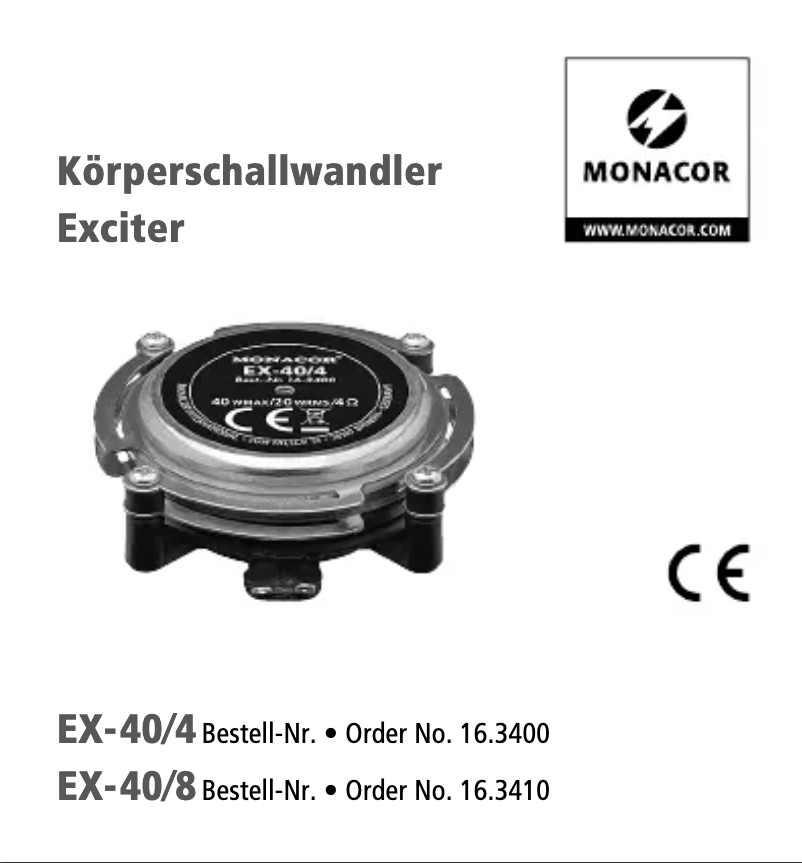 Page 1 de la notice Manuel utilisateur Monacor EX-40/8