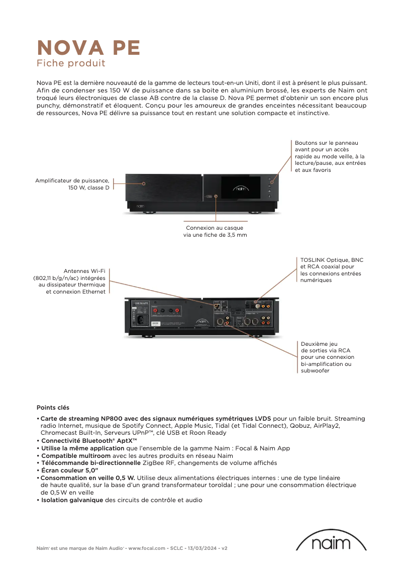 Image de la première page du manuel de l'appareil Uniti Nova PE