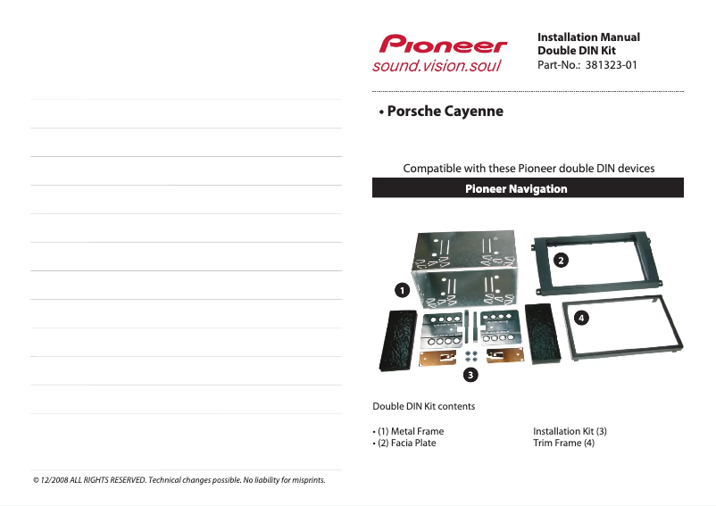 Page n°1 - Manuel utilisateur Pioneer 381323-01