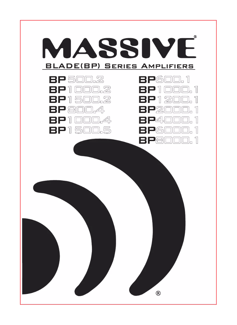 Page n°1 - Manuel utilisateur Massive Blade BP1000.1 V2