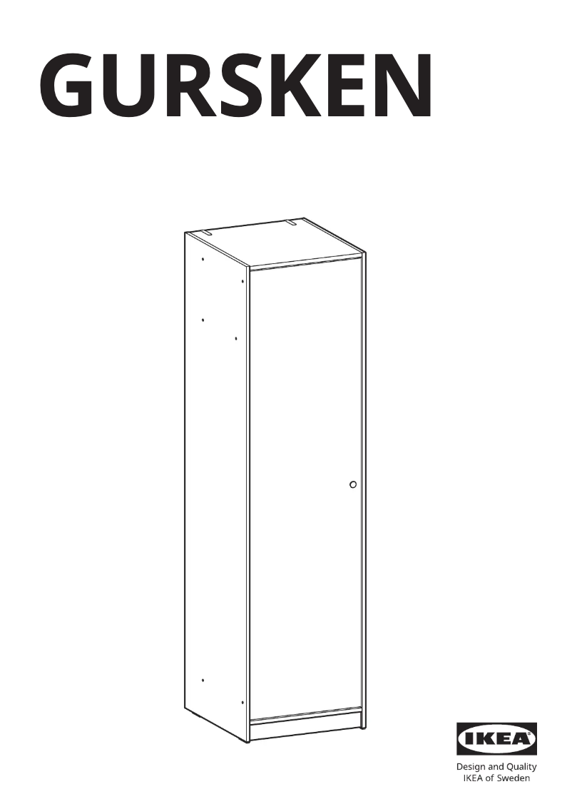 Page 1 de la notice Manuel utilisateur Ikea GURSKEN 204.863.26