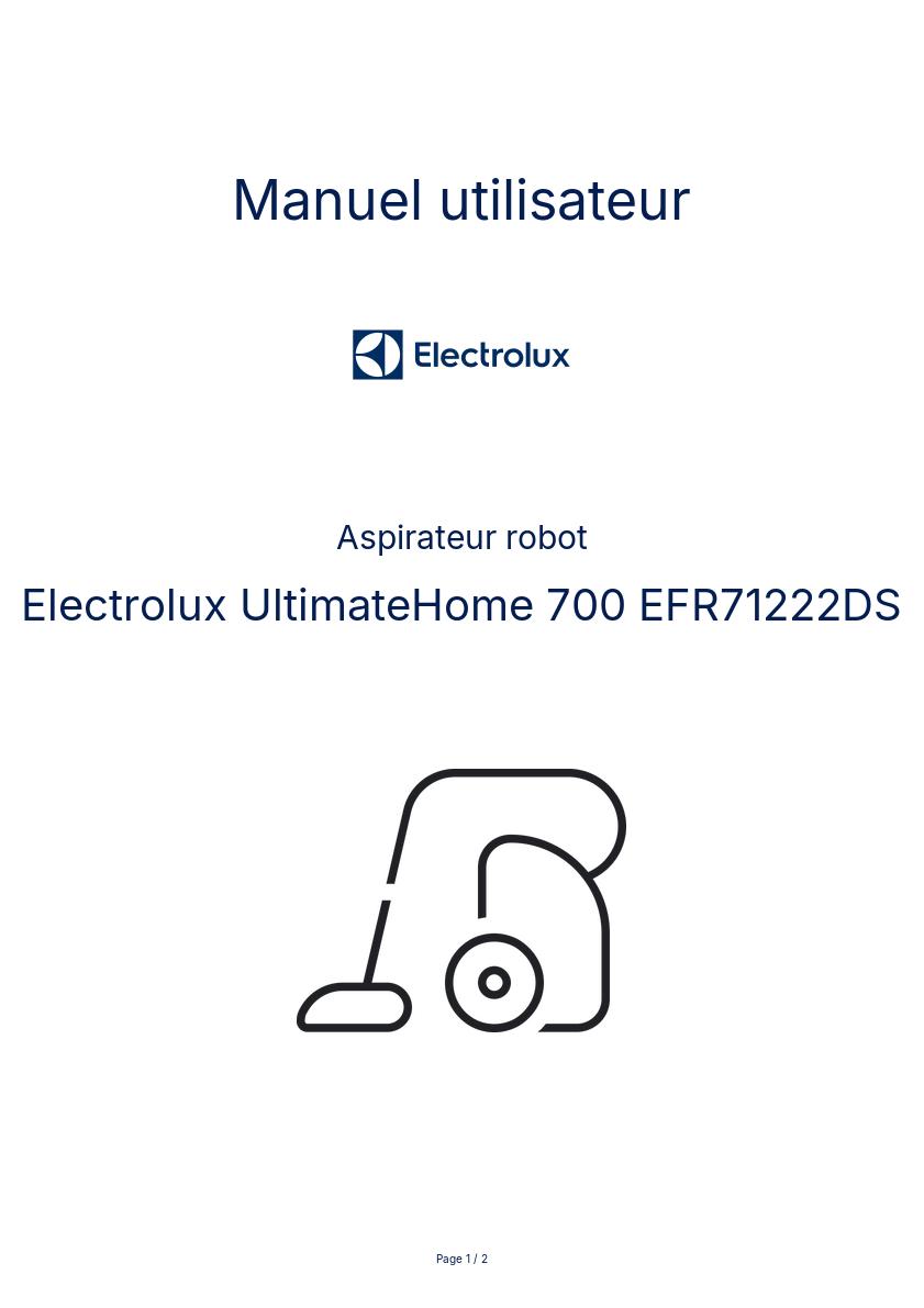 Image de la première page du manuel de l'appareil UltimateHome 700 EFR71222DS