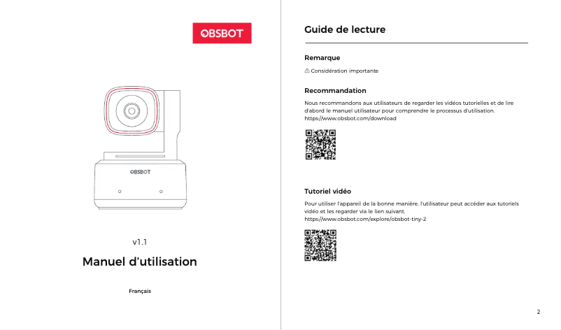 Image de la première page du manuel de l'appareil Tiny 2