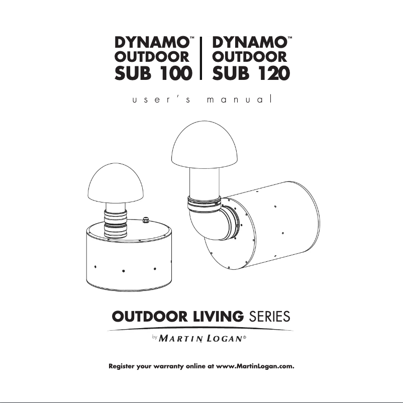Page n°1 - Manuel utilisateur Martin Logan ODSUB120