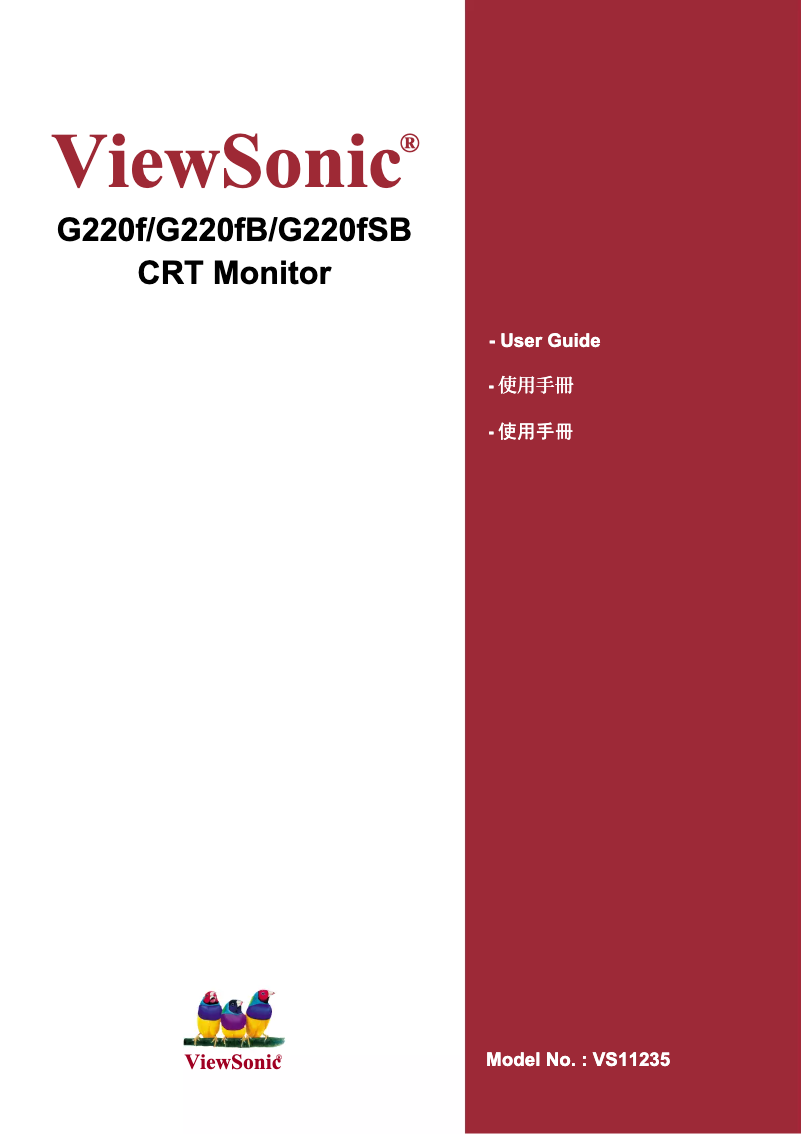Page n°1 - Manuel utilisateur Viewsonic G220f