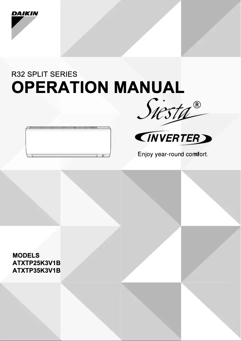 Page 1 de la notice Manuel utilisateur Daikin ATXTP35K3V1B
