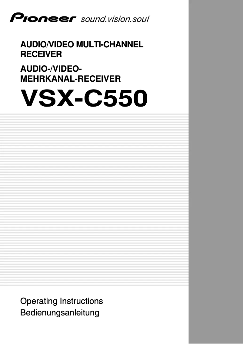 Page n°1 - Manuel utilisateur Pioneer VSX-C550