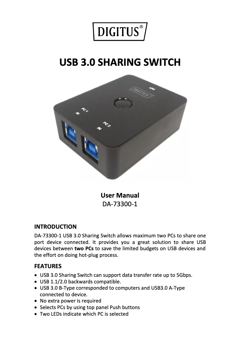 Image de la première page du manuel de l'appareil DA-73300-1