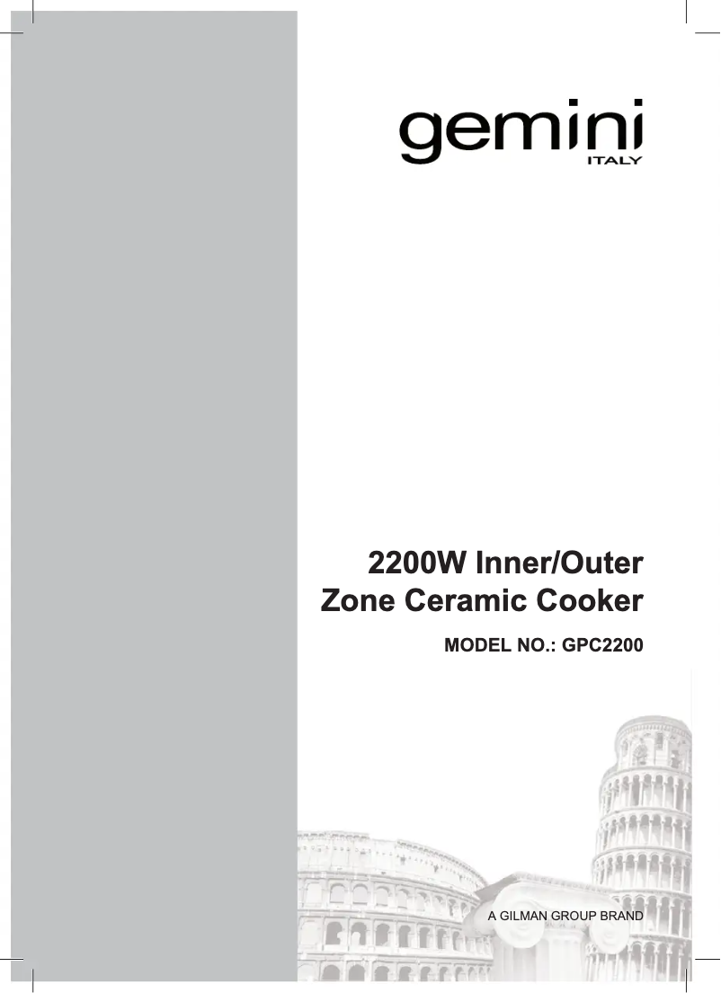 Page 1 de la notice Manuel utilisateur Gemini GPC2200