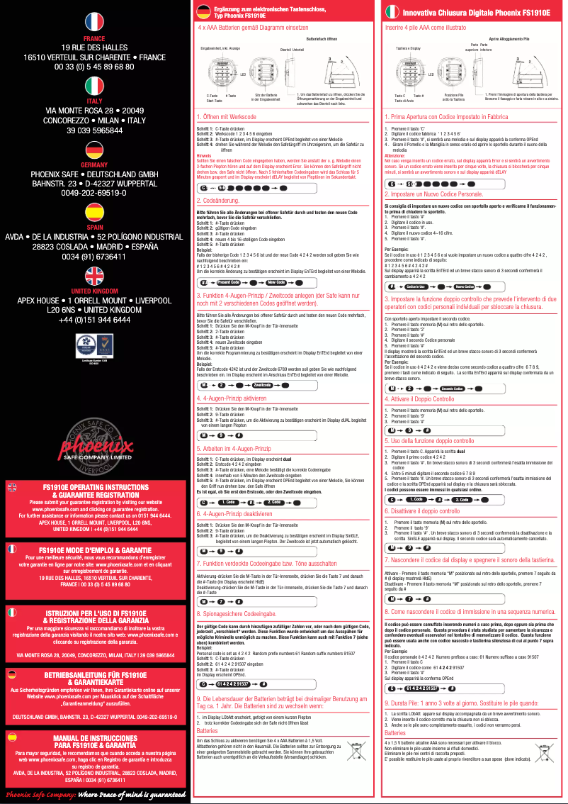 Page 1 de la notice Manuel utilisateur Phoenix FS1913E