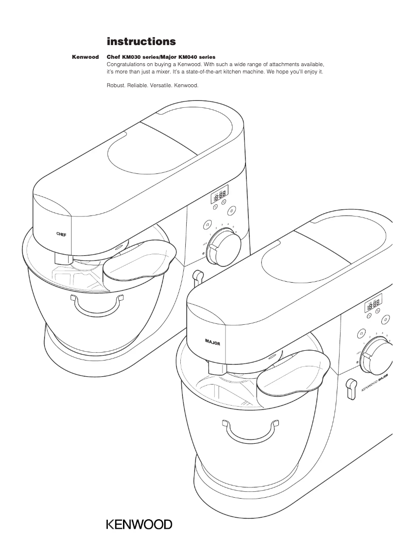 Page 1 de la notice Manuel utilisateur Kenwood KM030