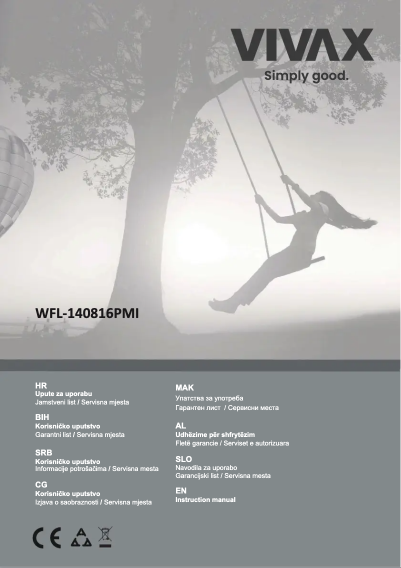 Page n°1 - Manuel utilisateur Vivax WFL-140816PMI