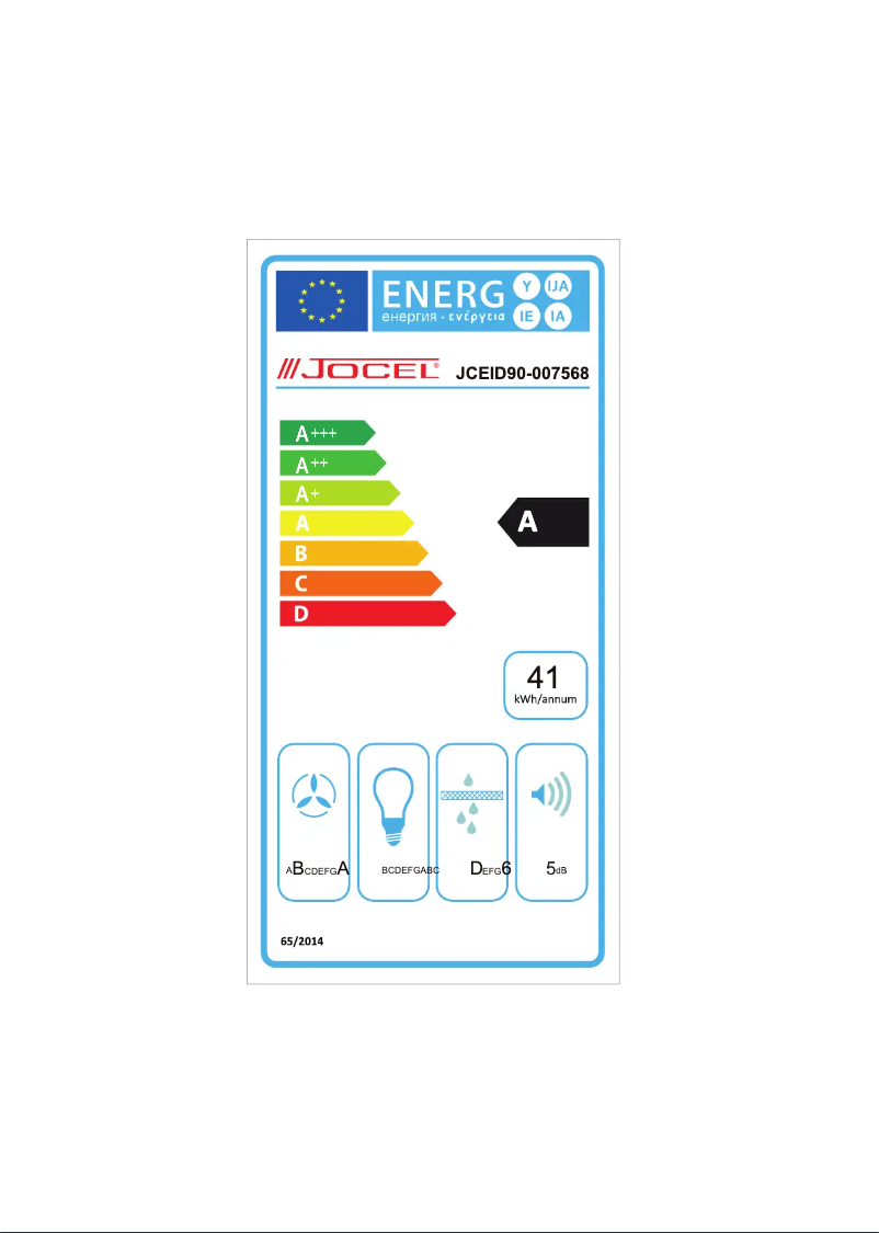 Página 1 del manual Etiqueta energética Jocel JCEID90-007568