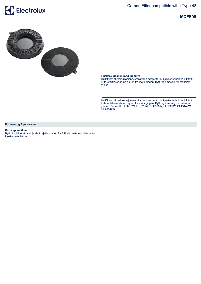 Page 1 de la notice Brochure AEG MCFE06