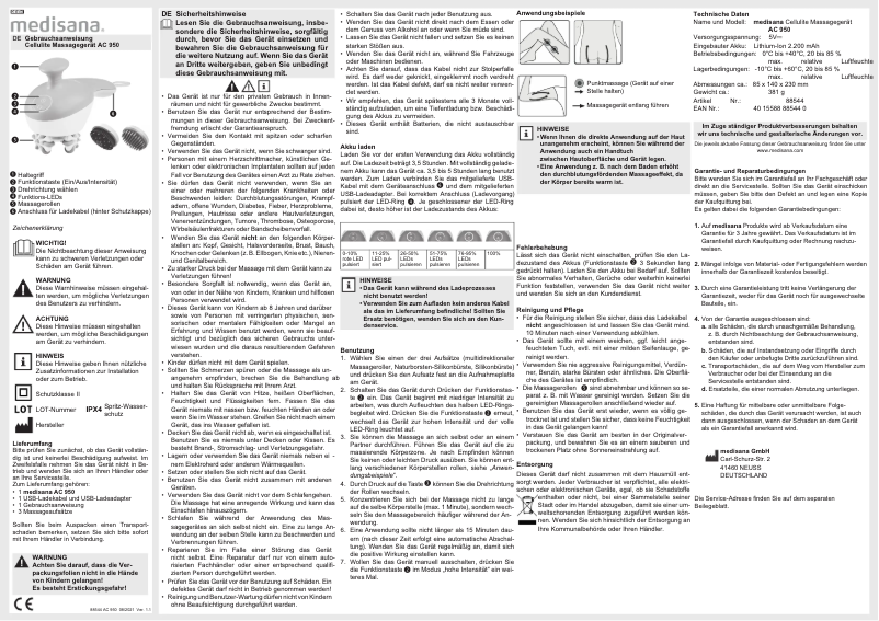 Página 1 del manual Manual de usuario Medisana AC 950