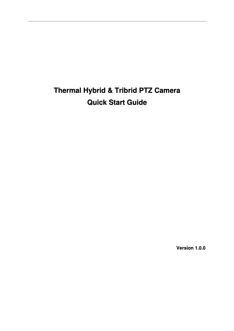 Page 1 de la notice Guide de démarrage rapide Dahua Technology TPC-PT8641B