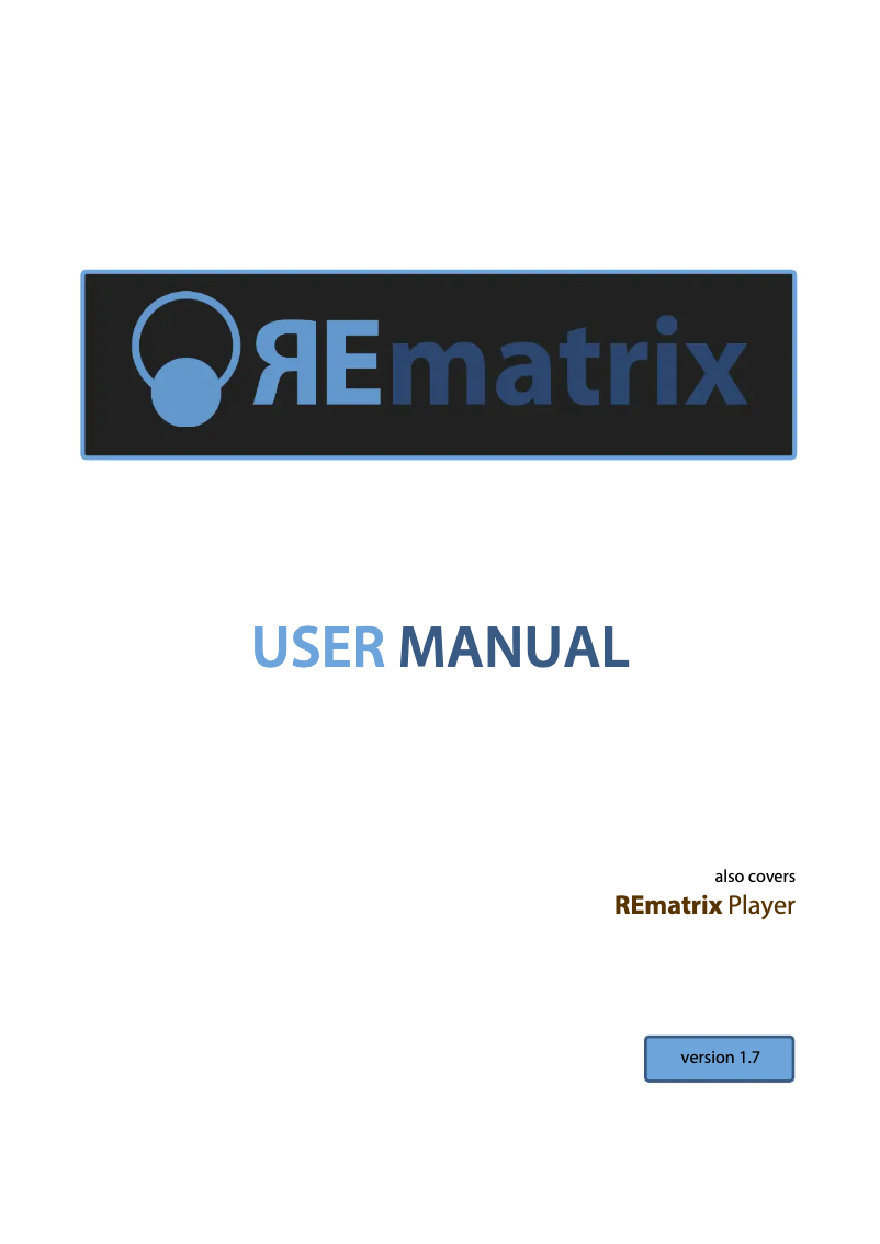 Page 1 de la notice Manuel utilisateur Overloud REmatrix