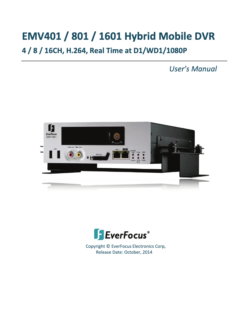 Image de la première page du manuel de l'appareil EMV401