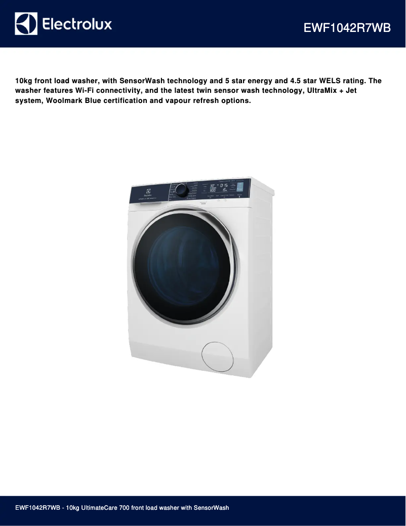 Imagen de la primera página del manual del dispositivo EWF1042R7WB