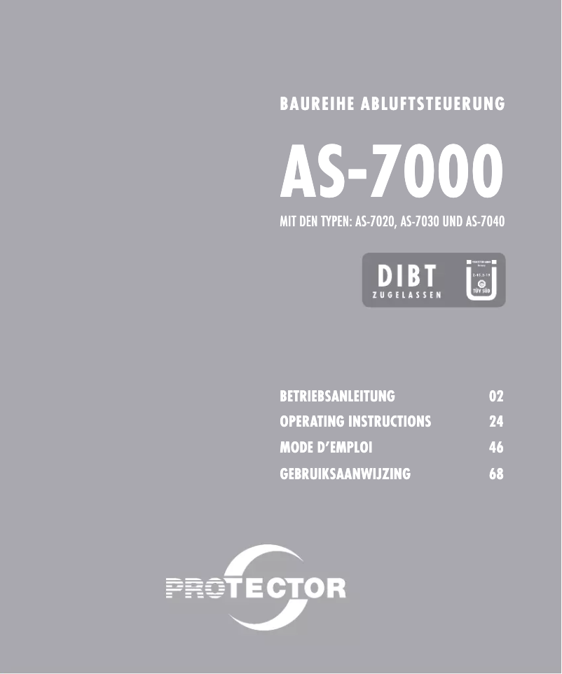 Page 1 de la notice Manuel utilisateur Protector AS-7030