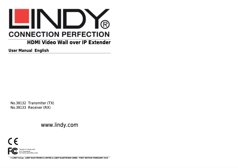 Page 1 de la notice Manuel utilisateur Lindy 38133