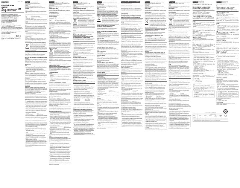 Page 1 de la notice Manuel utilisateur Sony USM16SA2