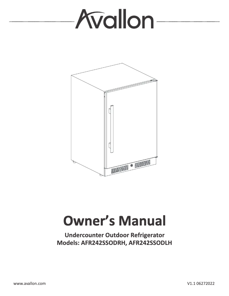 Image de la première page du manuel de l'appareil AFR242SSODLH