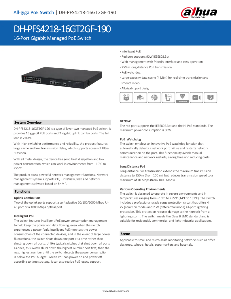 Image de la première page du manuel de l'appareil PFS4218-16GT2GF-190