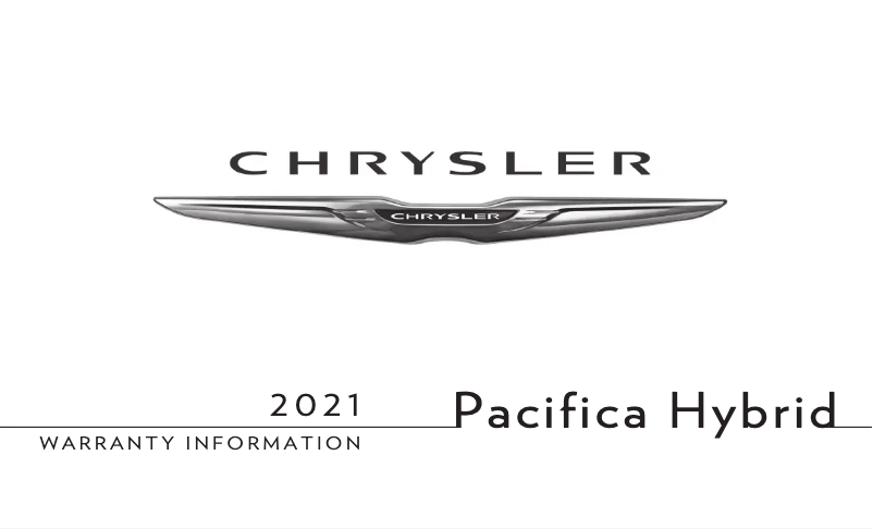 Page 1 de la notice Informations de garantie Chrysler Pacifica Hybrid (2021)