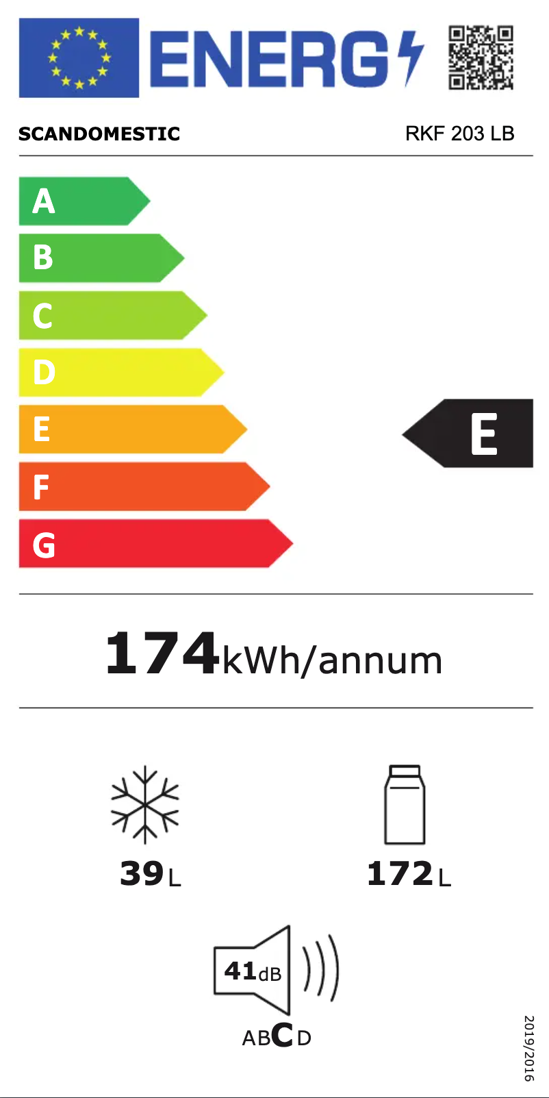 Page n°1 - Label énergétique Scandomestic RKF 203 LB