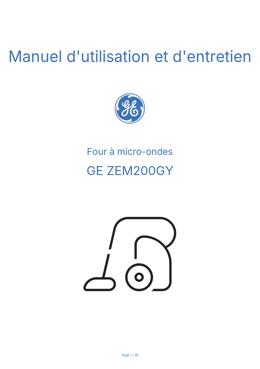 Image de la première page du manuel de l'appareil ZEM200GY