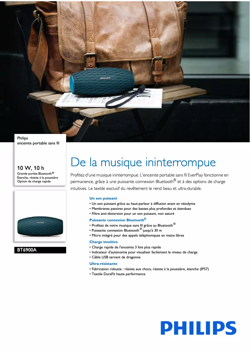 Image de la première page du manuel de l'appareil BT6900A