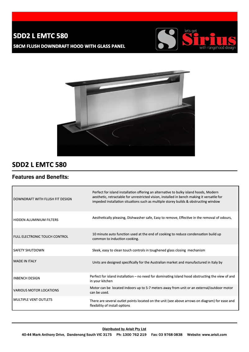 Página 1 del manual Ficha técnica Sirius SDD2 L EMTC 580