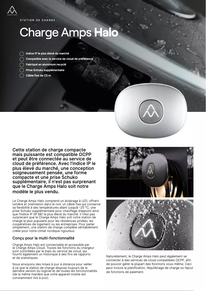 Page n°1 - Fiche technique Charge Amps Halo