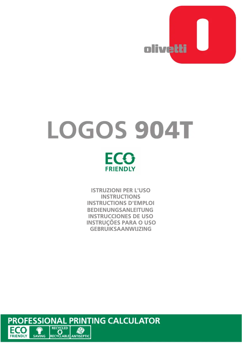 Page 1 de la notice Manuel utilisateur Olivetti Logos 904T